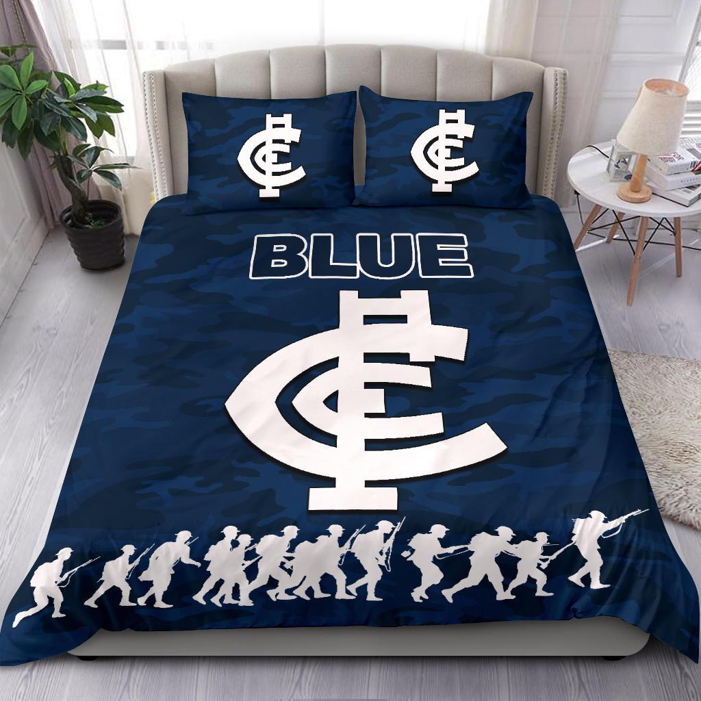 Carlton Blues Bedding Set ANZAC Day Army Patterns - Vibe Hoodie Shop