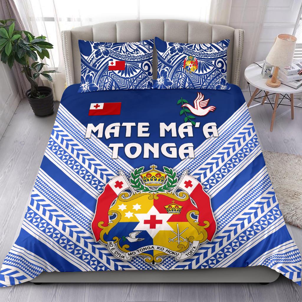 Mate Ma'a Tonga Rugby Bedding Set Polynesian Creative Style - Blue - Vibe Hoodie Shop