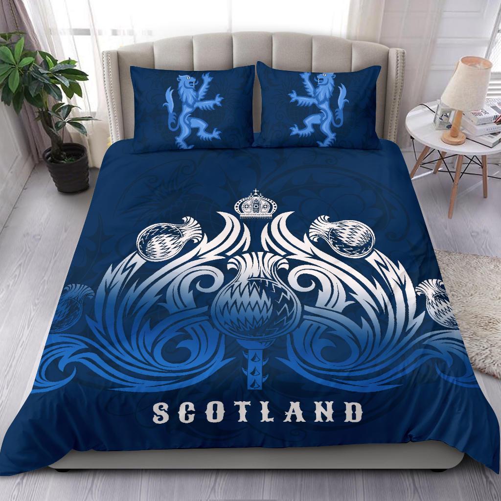 Scotland Rugby Bedding Set Lion Thistle Simple - Vibe Hoodie Shop