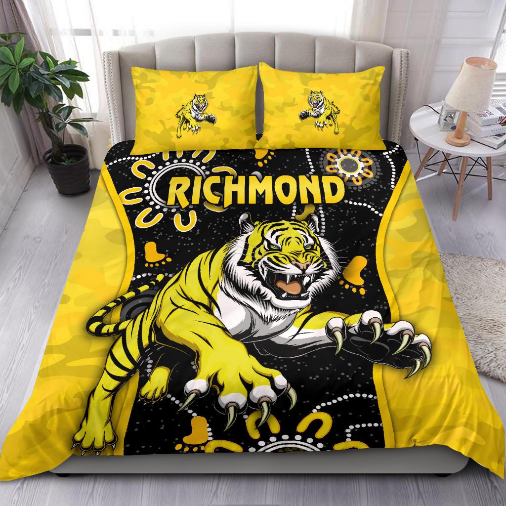 Richmond Football Bedding Set Tigers ANZAC Day Unique Indigenous - Vibe Hoodie Shop