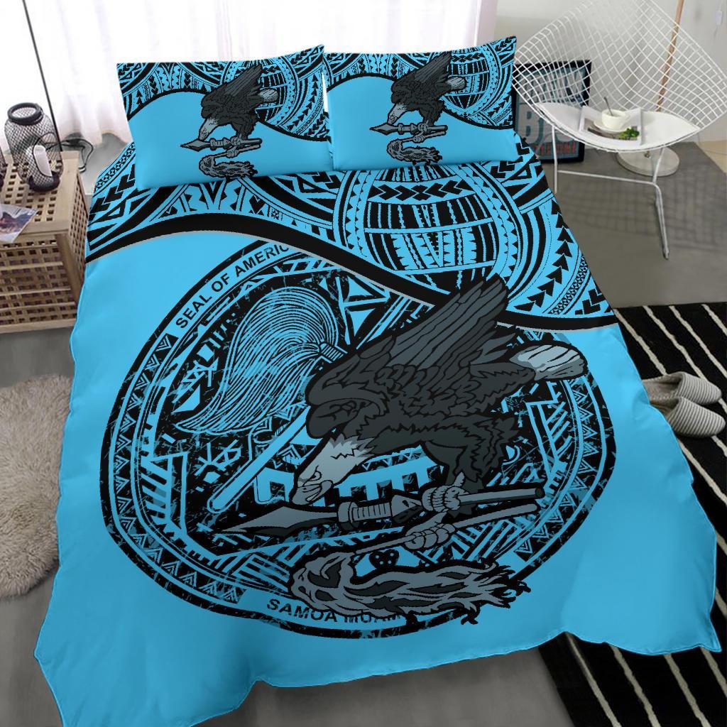 American Samoa Bedding Set Blue - Vibe Hoodie Shop