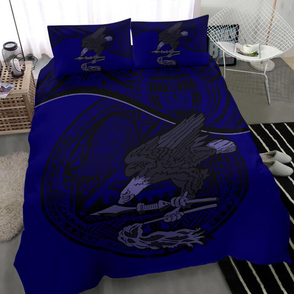 American Samoa Dark Bedding Set Dark Blue - Vibe Hoodie Shop