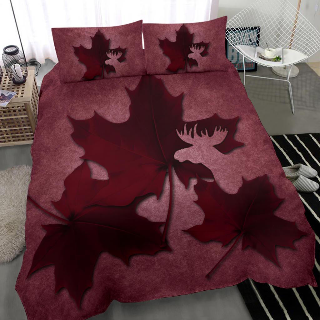 Canada Bedding Set - Maple Leaf Moose - Vibe Hoodie Shop