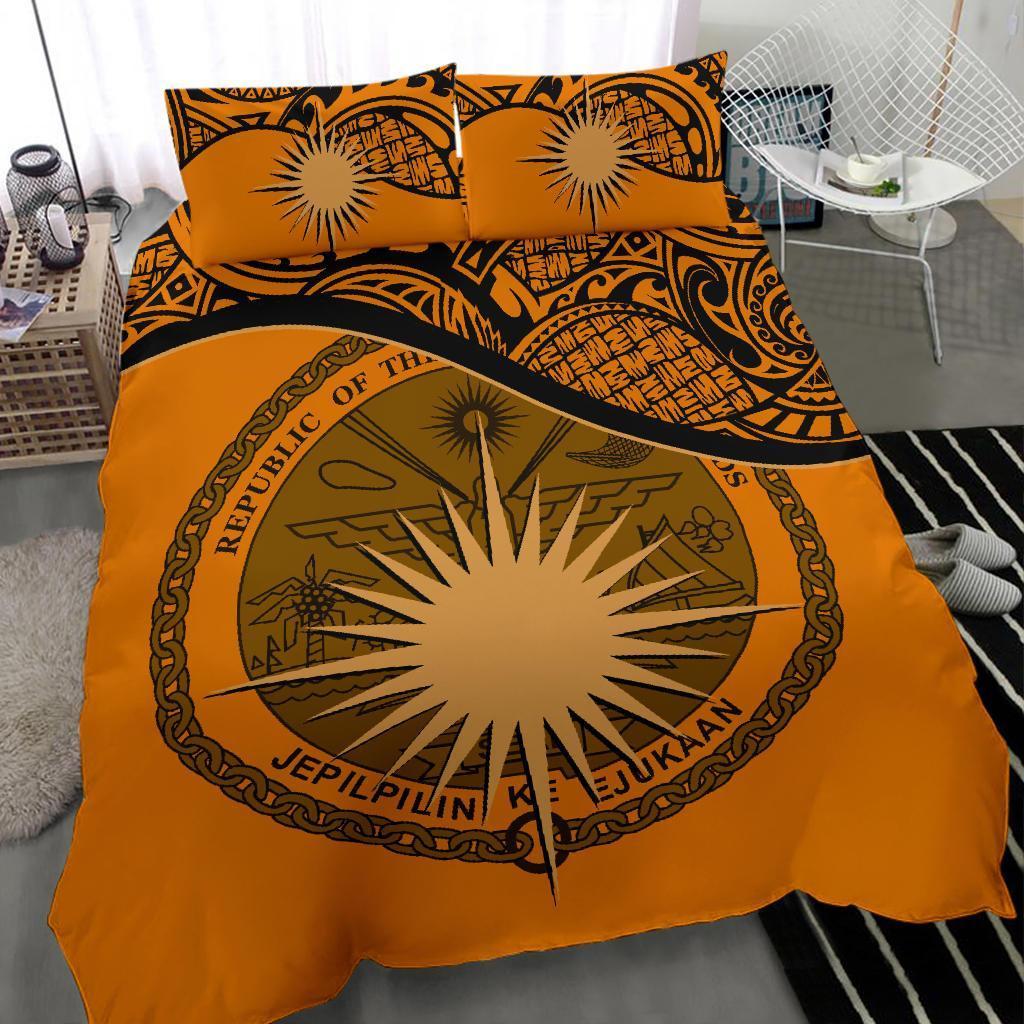 Marshall Islands Bedding Set Orange - Vibe Hoodie Shop