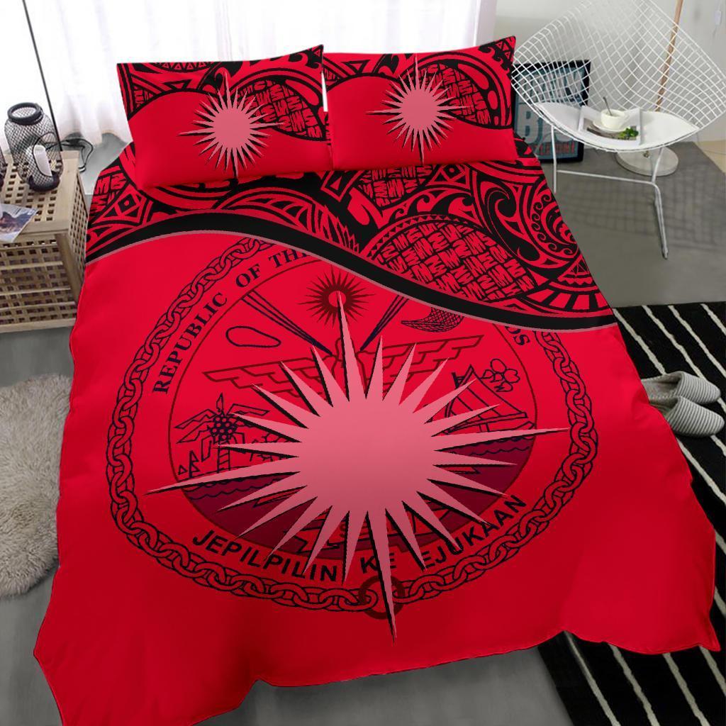 Marshall Islands Bedding Set Red - Vibe Hoodie Shop