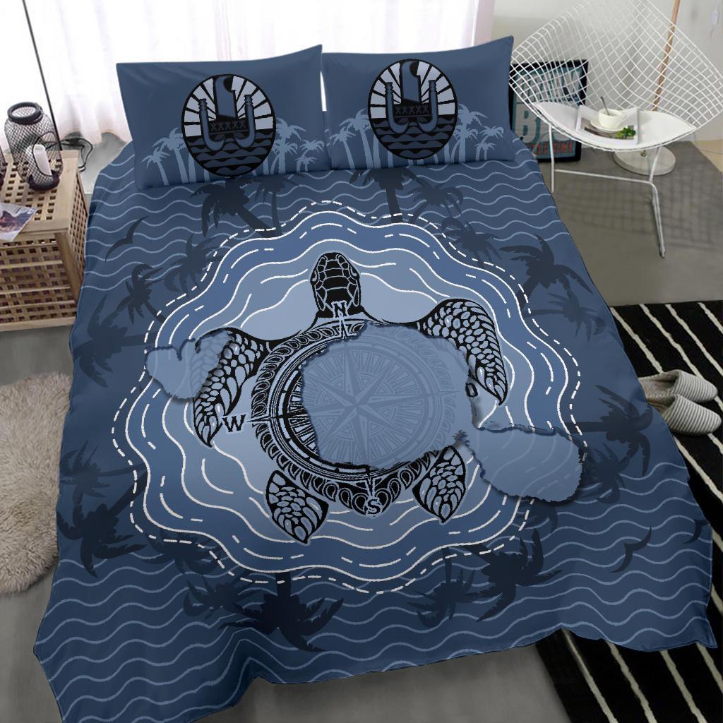 Tahiti Bedding Set - Turtle Compass and Map - Vibe Hoodie Shop