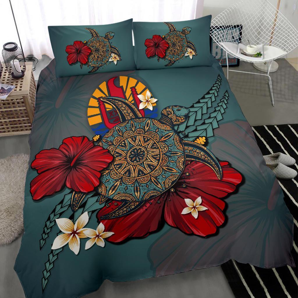 Tahiti Bedding Set - Blue Turtle Tribal - Vibe Hoodie Shop