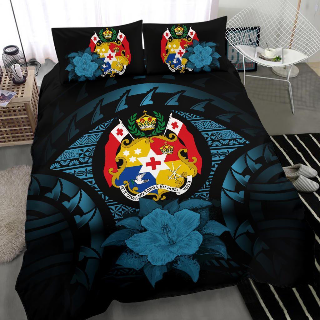 Tonga Blue Hibiscus Bedding Set - Vibe Hoodie Shop