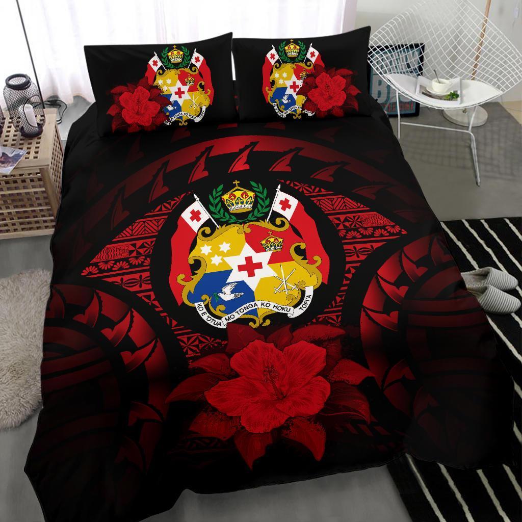 Tonga Red Hibiscus Bedding Set - Vibe Hoodie Shop