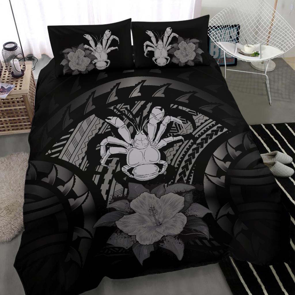 Niue Gray Hibiscus Bedding Set - Vibe Hoodie Shop