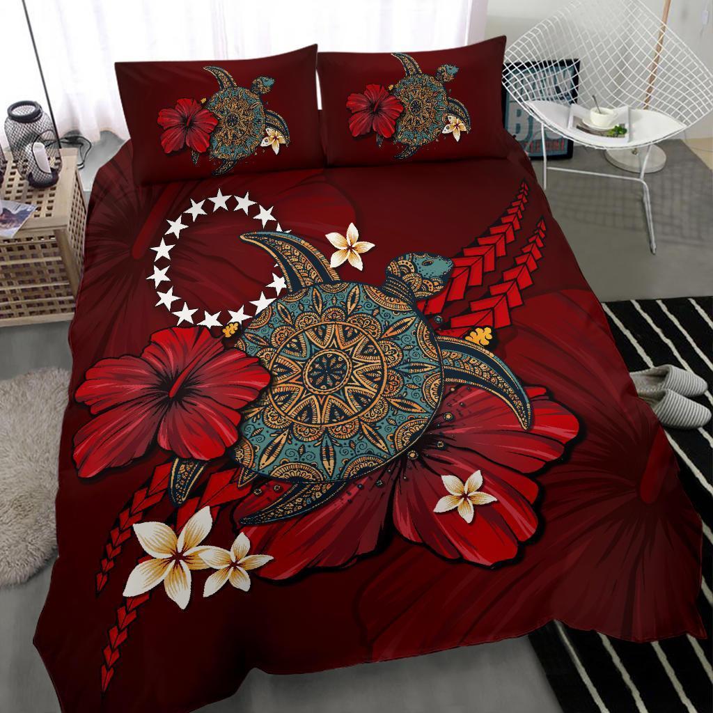 Cook Islands Bedding Set - Red Turtle Tribal - Vibe Hoodie Shop