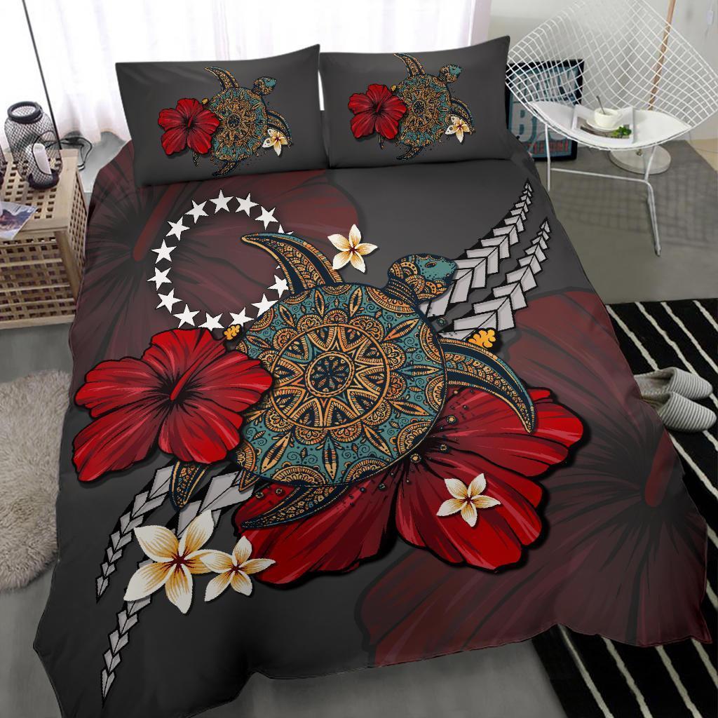 Cook Islands Bedding Set - Gray Turtle Tribal - Vibe Hoodie Shop