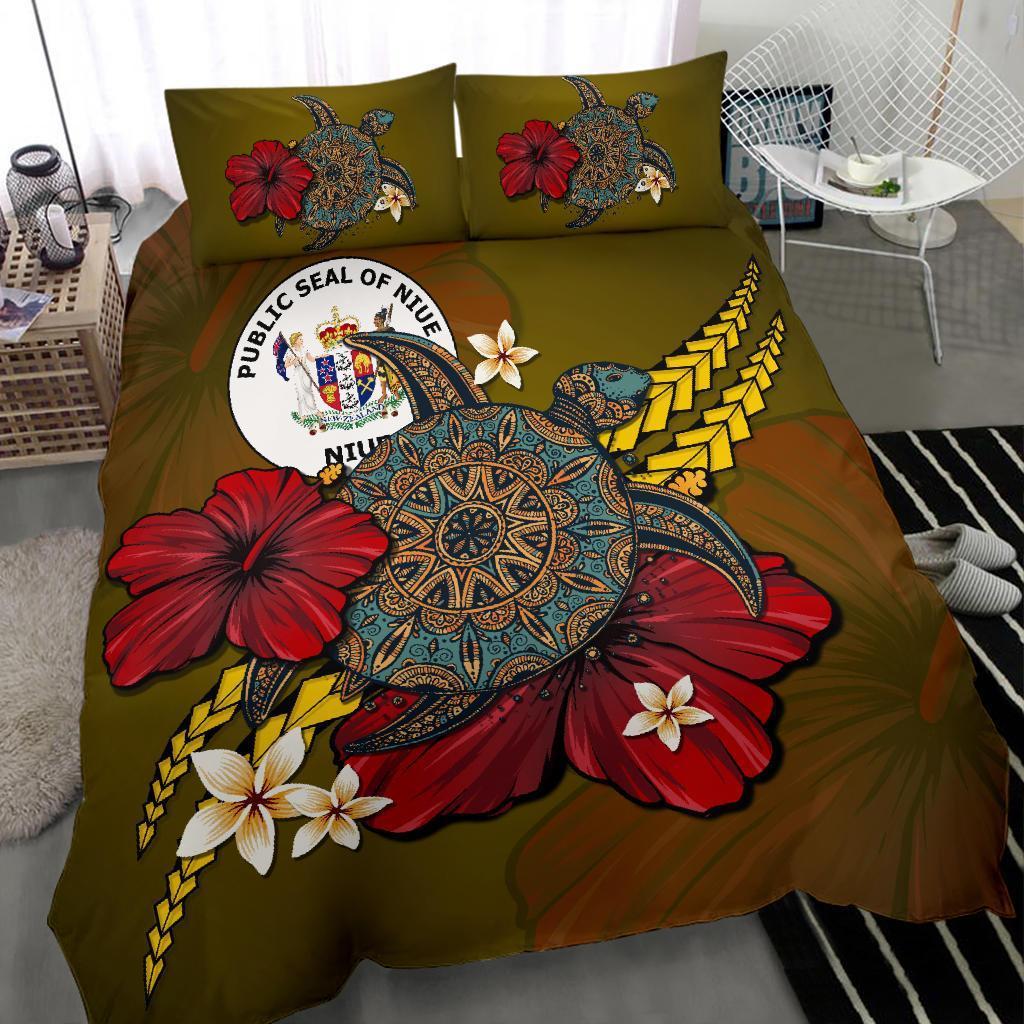 Niue Bedding Set - Yellow Turtle Tribal - Vibe Hoodie Shop