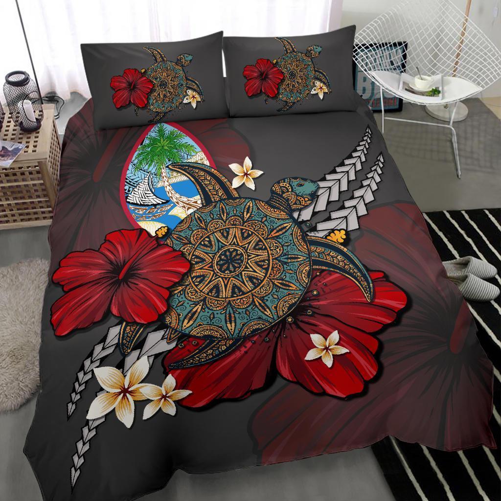 Guam Bedding Set - Gray Turtle Tribal - Vibe Hoodie Shop