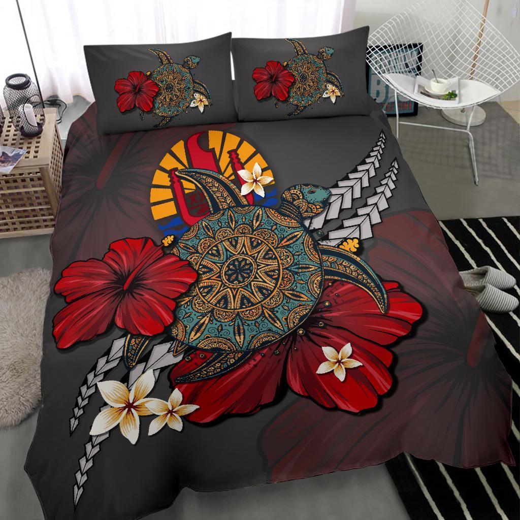 Tahiti Bedding Set - Gray Turtle Tribal - Vibe Hoodie Shop