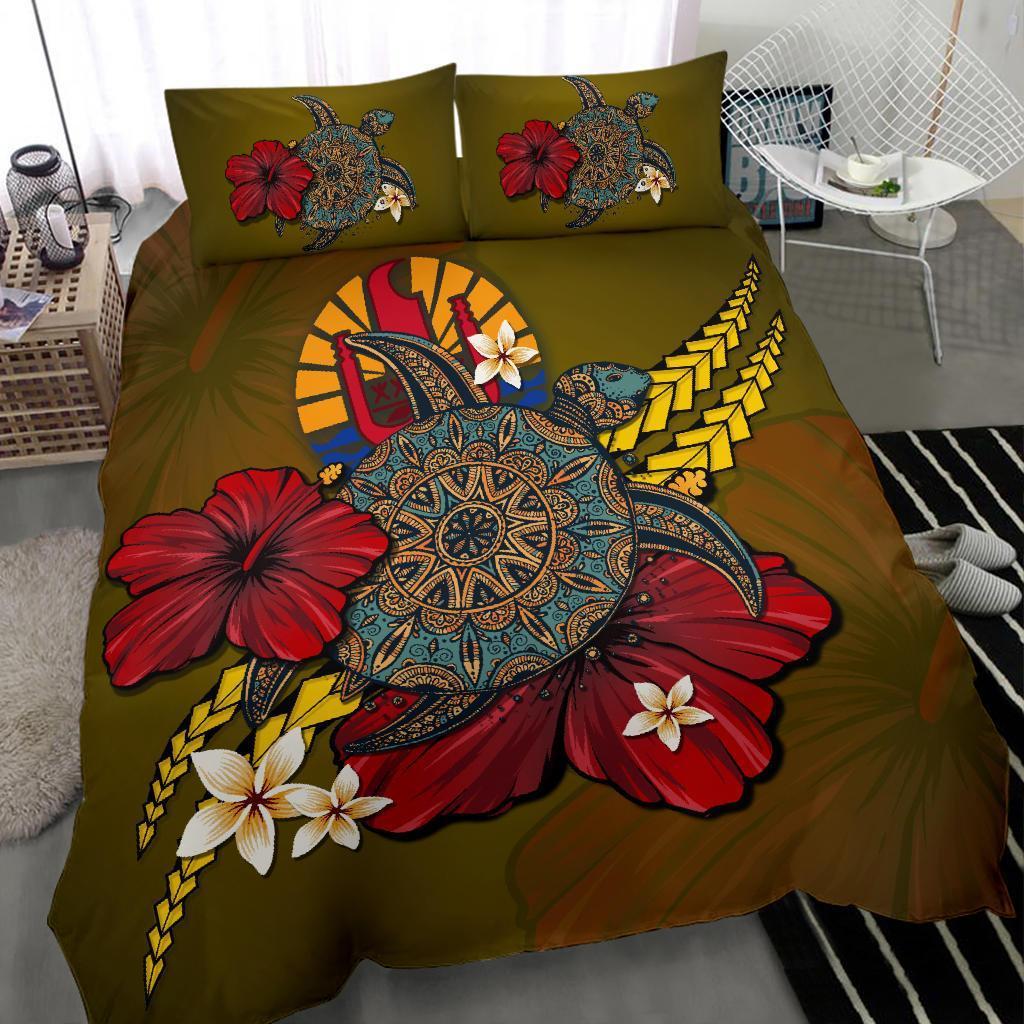 Tahiti Bedding Set - Yellow Turtle Tribal - Vibe Hoodie Shop