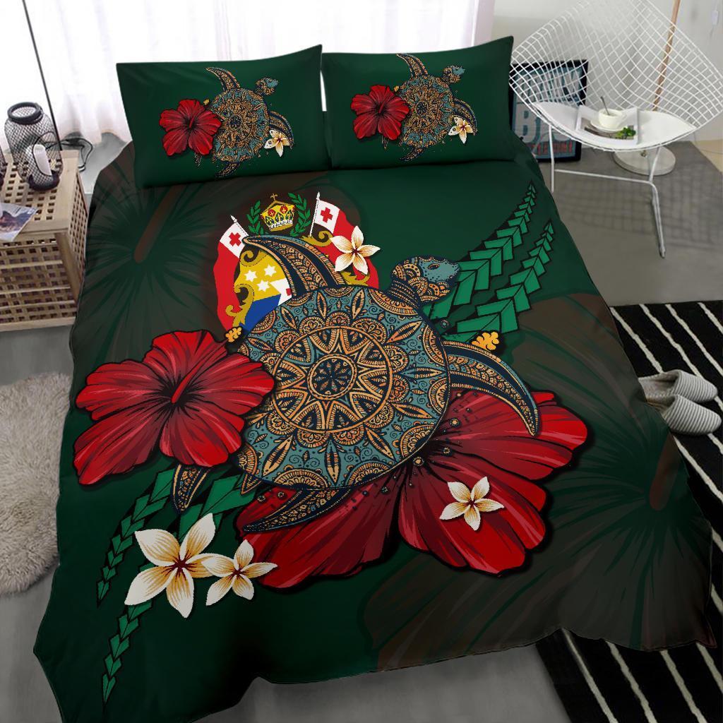 Tonga Bedding Set - Green Turtle Tribal - Vibe Hoodie Shop