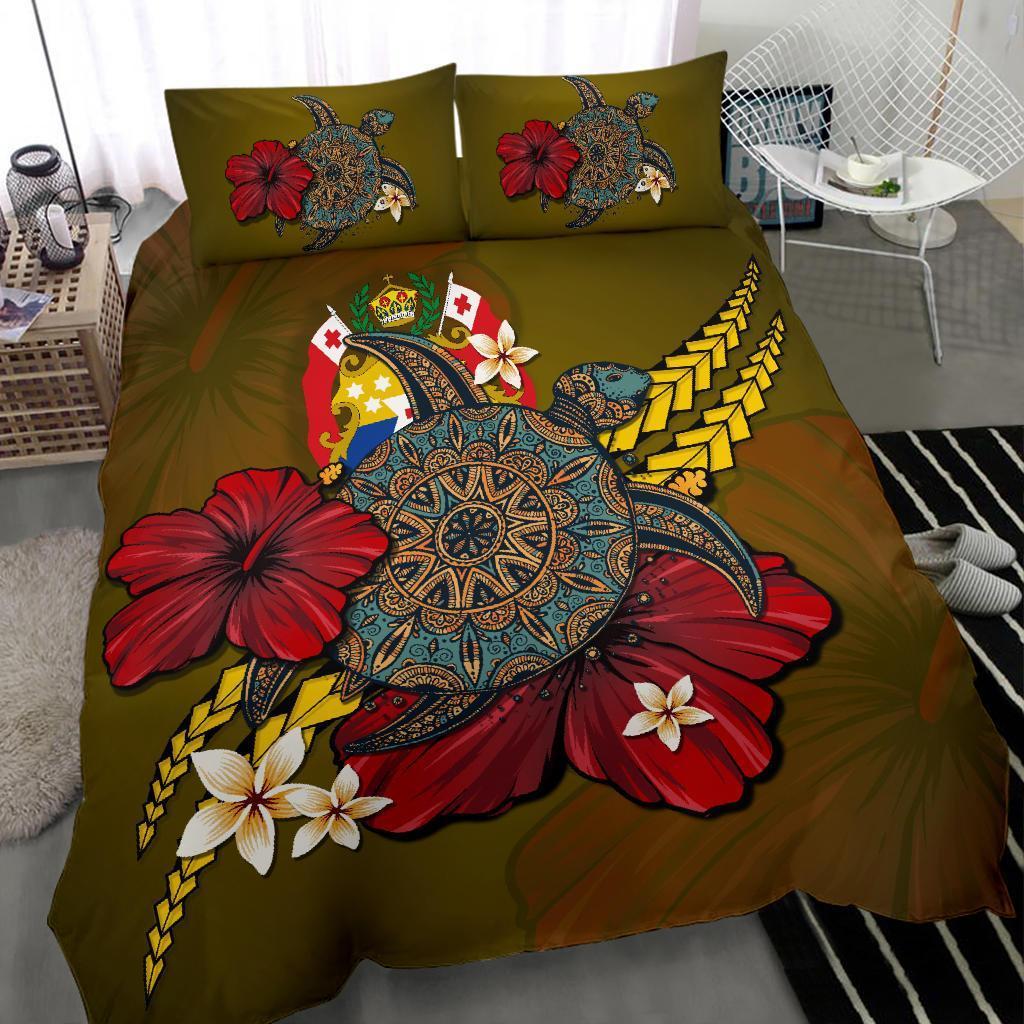 Tonga Bedding Set - Yellow Turtle Tribal - Vibe Hoodie Shop