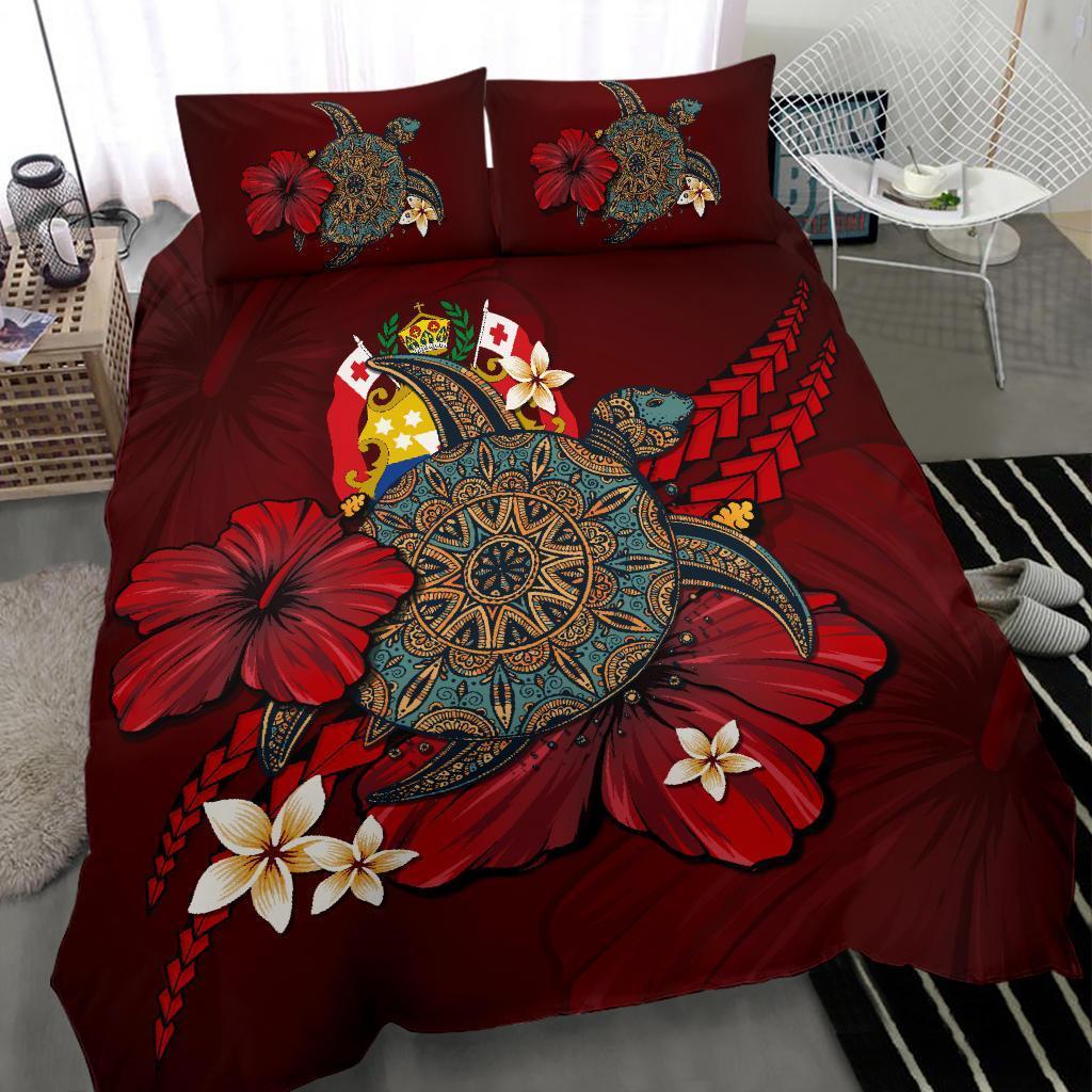 Tonga Bedding Set - Red Turtle Tribal - Vibe Hoodie Shop