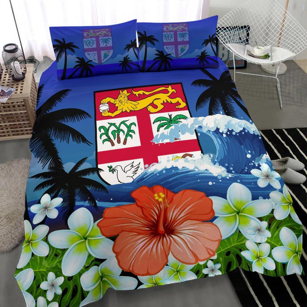 Fiji Bedding Set Coat Of Arms Hibiscus - Vibe Hoodie Shop