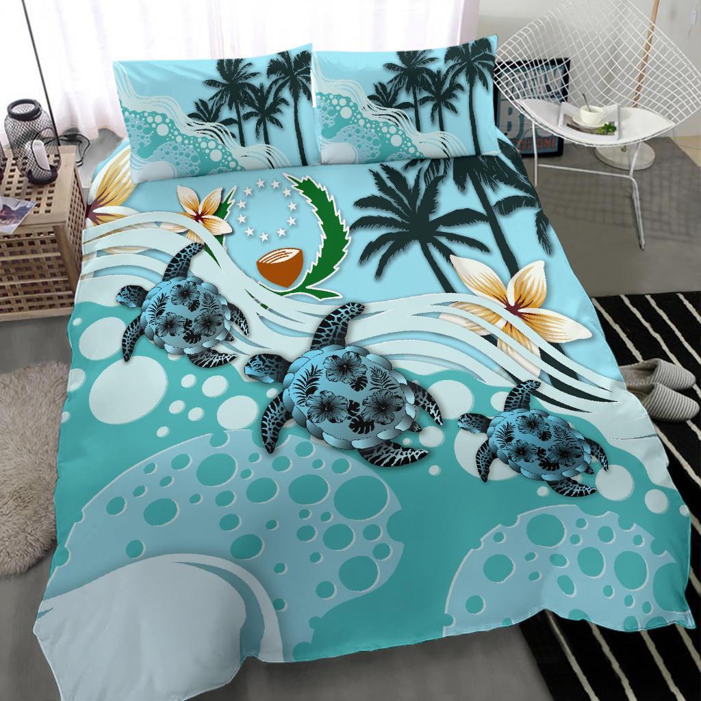 Pohnpei Bedding Set - Blue Turtle Hibiscus - Vibe Hoodie Shop