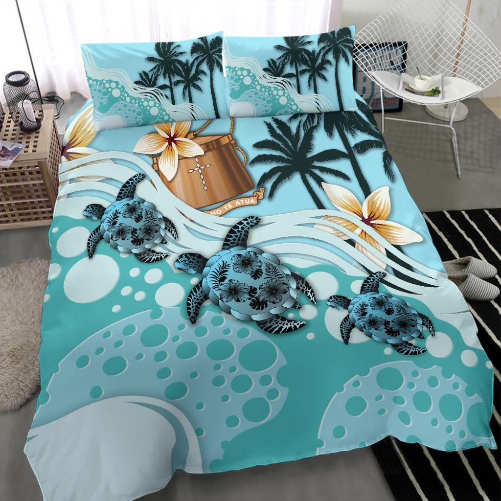 Tokelau Bedding Set - Blue Turtle Hibiscus - Vibe Hoodie Shop