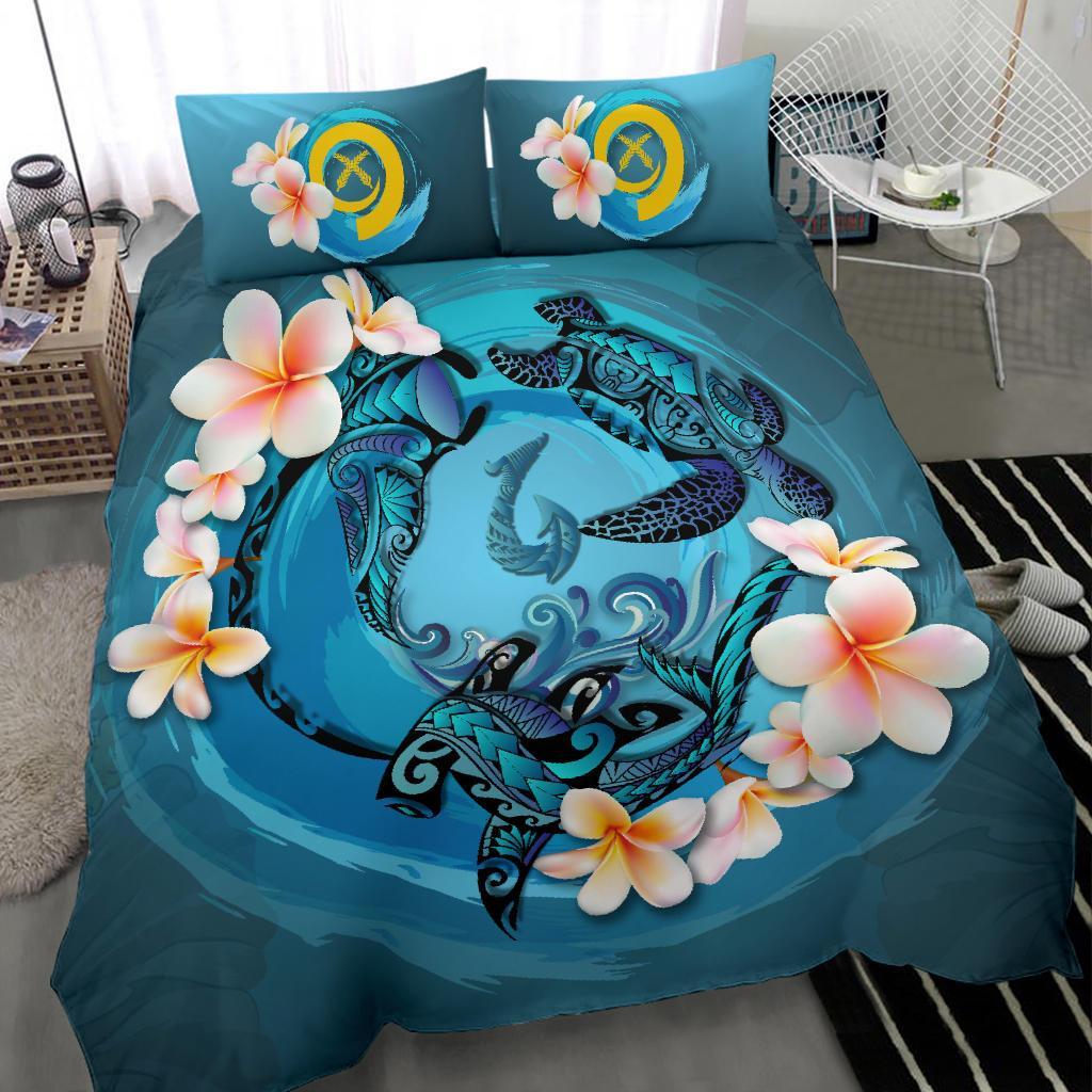 Vanuatu Bedding Set - Blue Plumeria Animal Tattoo - Vibe Hoodie Shop