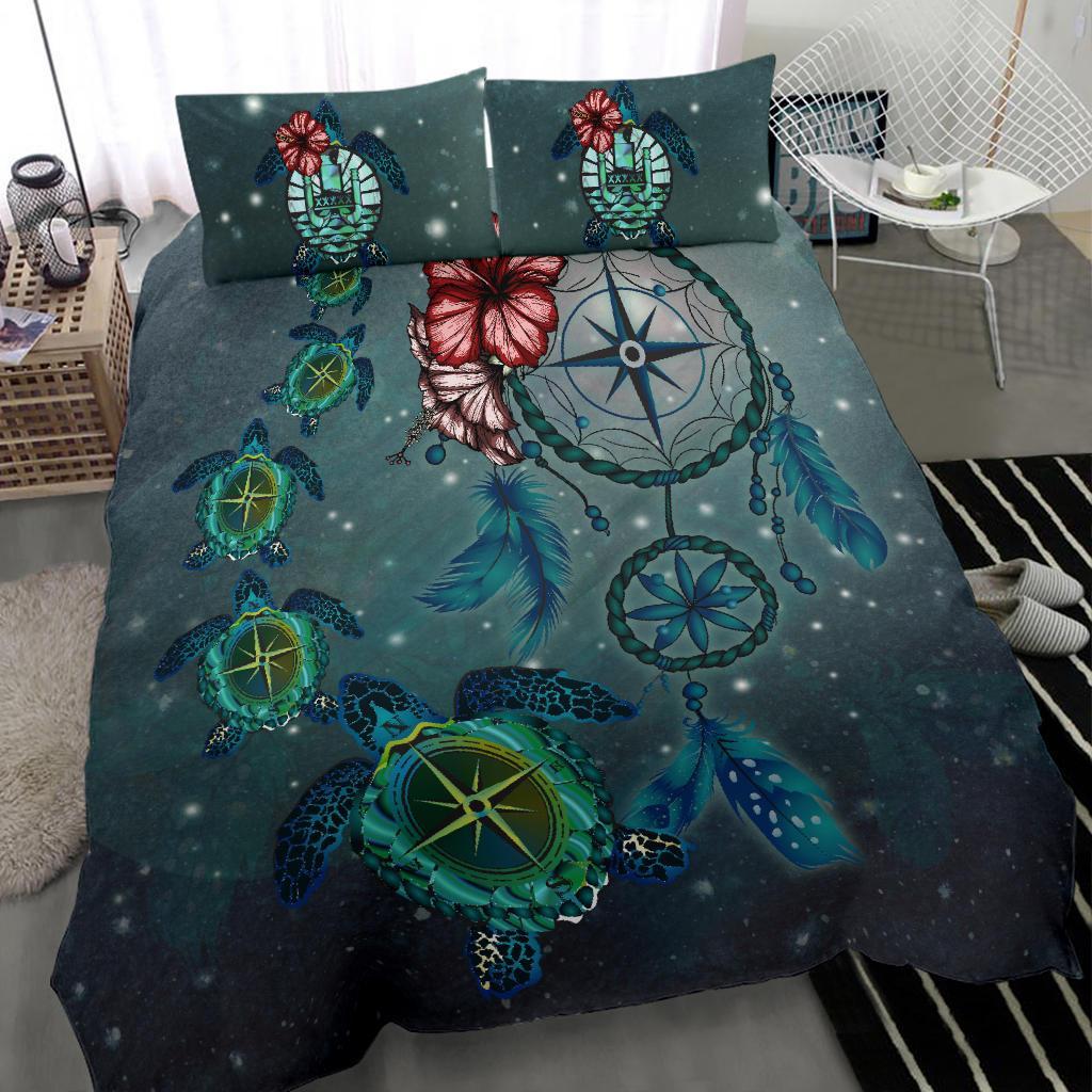 Tahiti Bedding Set - Dreamcatcher Turtle Compass - Vibe Hoodie Shop