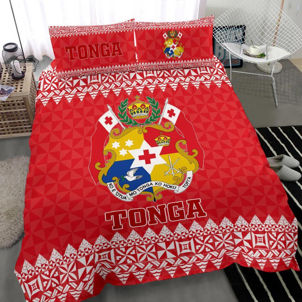 Tonga Coat Of Arms Bedding Set - Red Version - Vibe Hoodie Shop