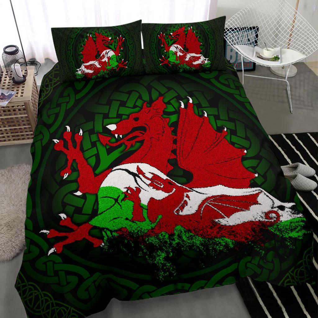 Wales Bedding Set - Cymru Dragon - Vibe Hoodie Shop