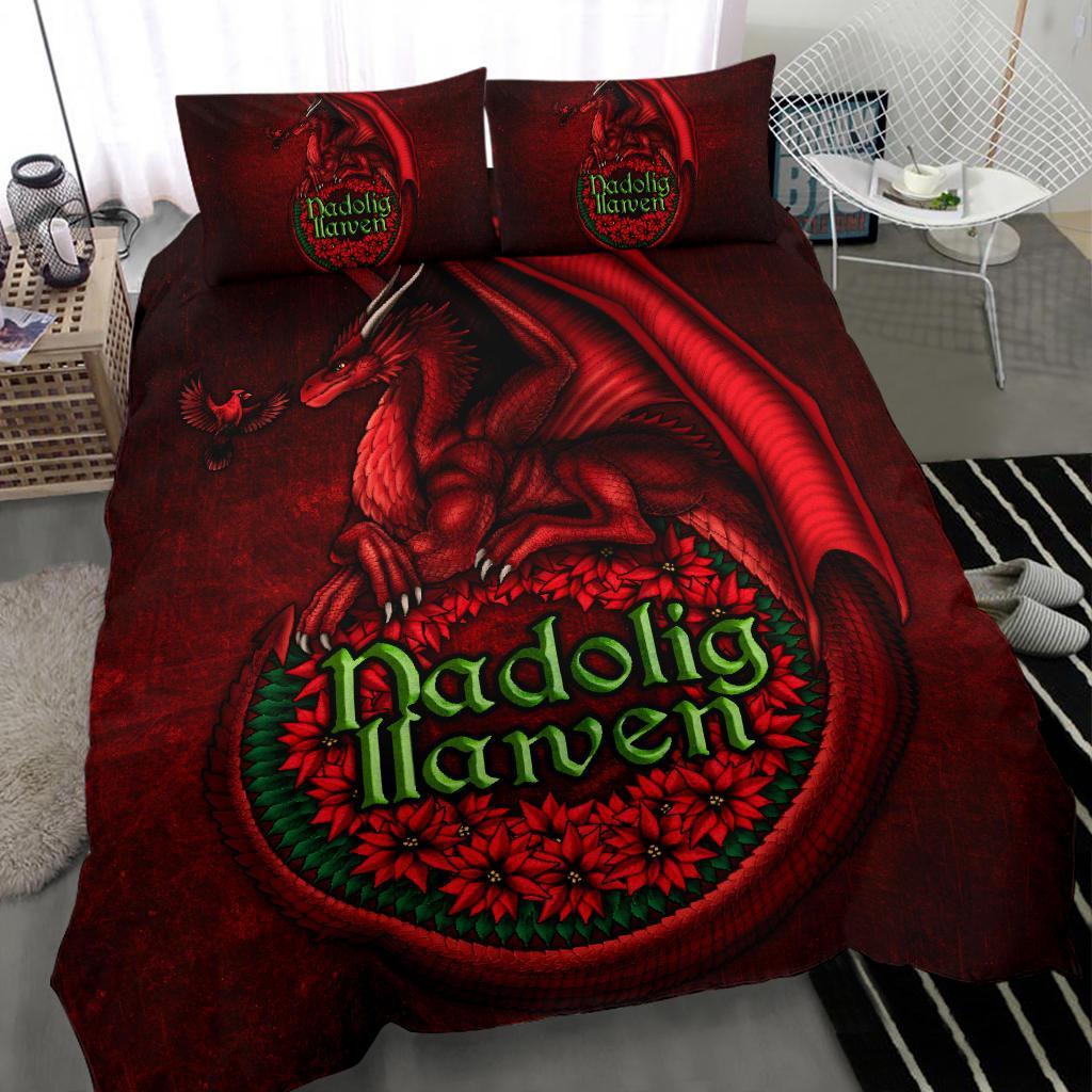 Wales Bedding Set - Christmas Dragon - Vibe Hoodie Shop