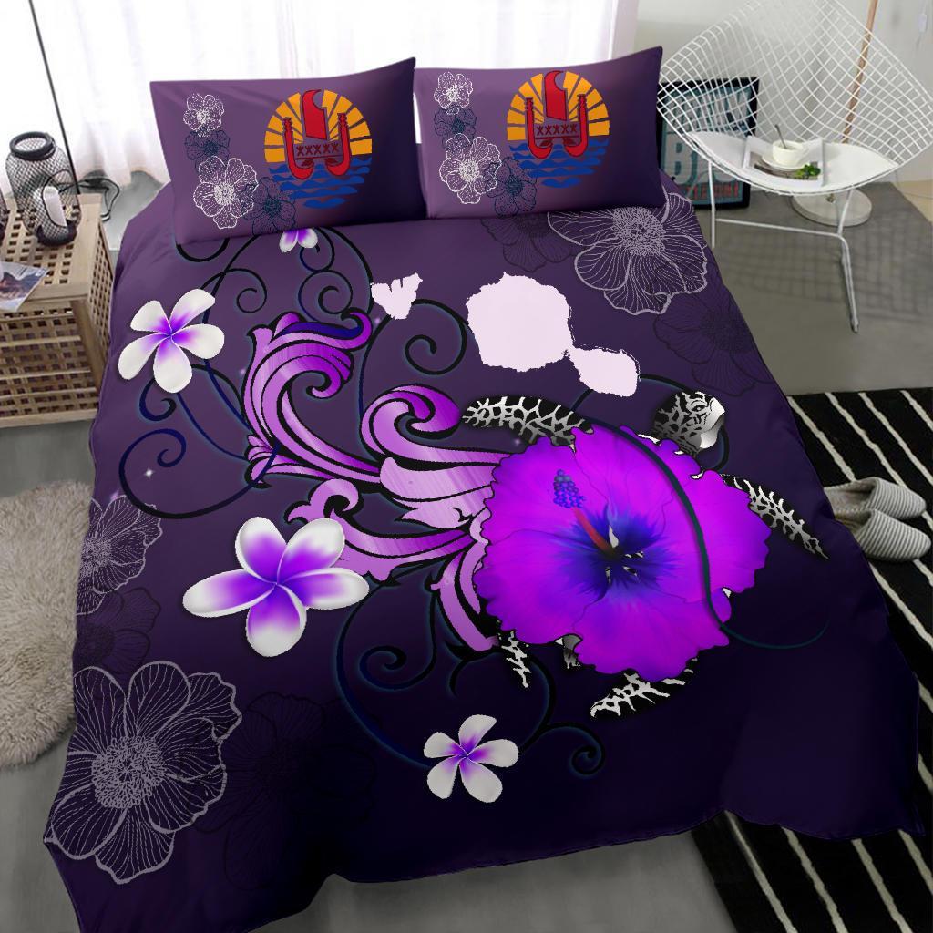 Tahiti Bedding Set - Map Turtle Hibiscus - Vibe Hoodie Shop