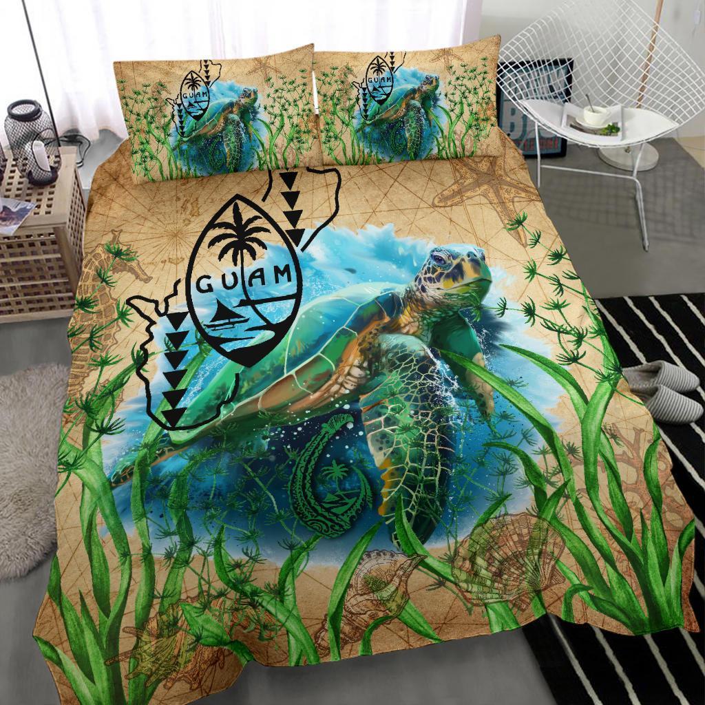 Guam Bedding Set Sea Turtle Vintage - Vibe Hoodie Shop