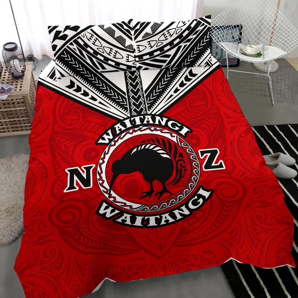 New Zealand Maori Bedding Set Waitangi Day - Red - Vibe Hoodie Shop