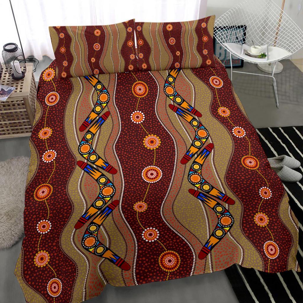 Aboriginal Bedding Sets, Boomerang Patterns Circle Art - Vibe Hoodie Shop