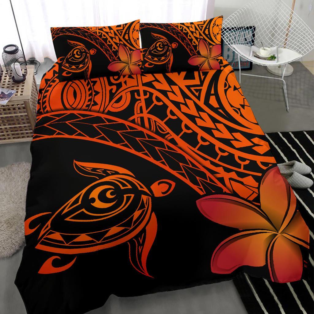 Tahiti Tribal Turtle Plumeria Bedding Set - Vibe Hoodie Shop