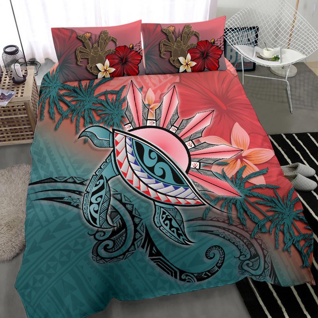 Niue Bedding Set - Polynesian Turtle And Sun - Vibe Hoodie Shop