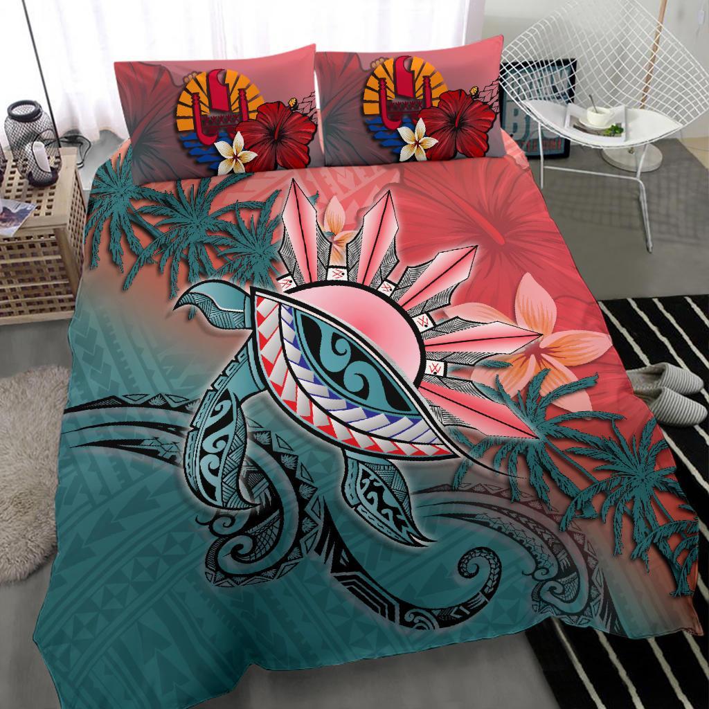 Tahiti Bedding Set - Polynesian Turtle and Sun - Vibe Hoodie Shop