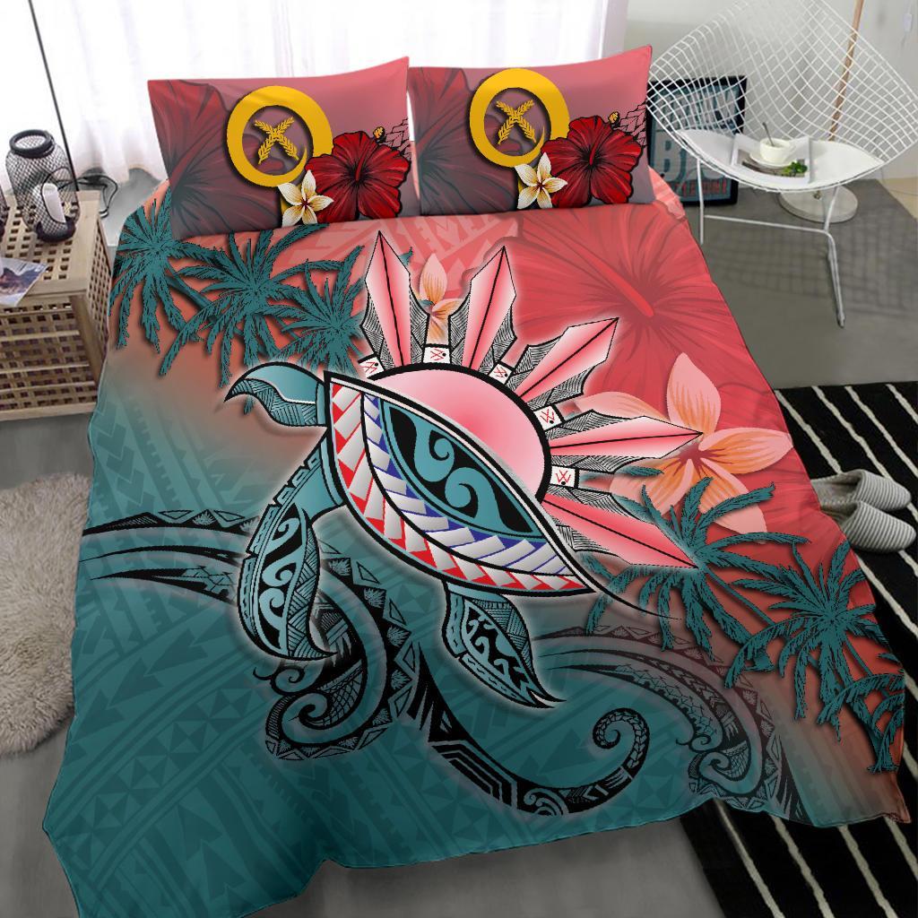 Vanuatu Bedding Set - Polynesian Turtle And Sun - Vibe Hoodie Shop