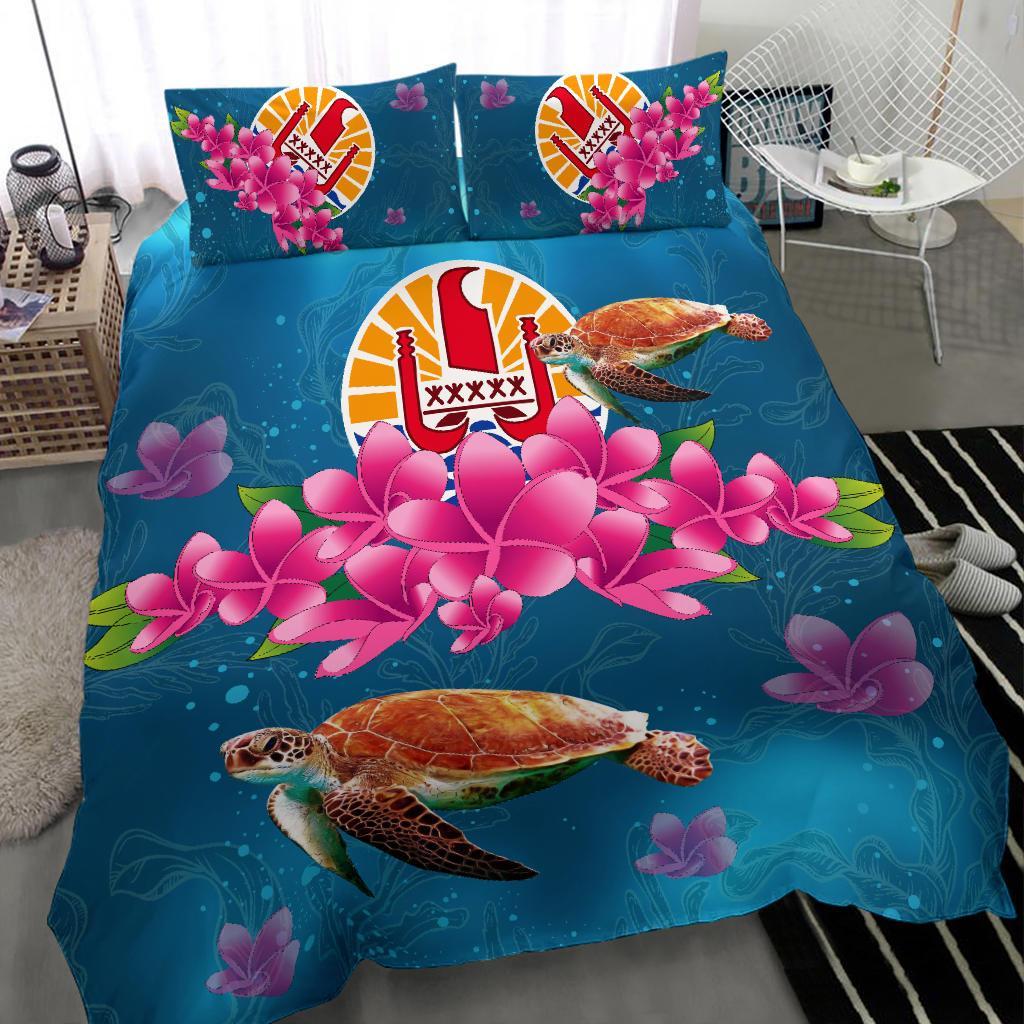 Tahiti Plumeria Kanaka Turtle Sea Bedding Set - AH - Vibe Hoodie Shop