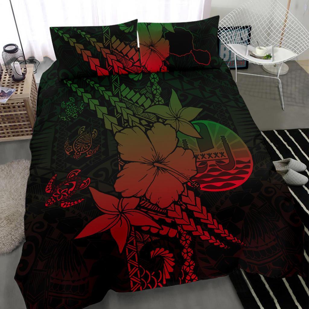 Tahiti Bedding Set - Hibiscus Polynesia Duvet Cover - Vibe Hoodie Shop