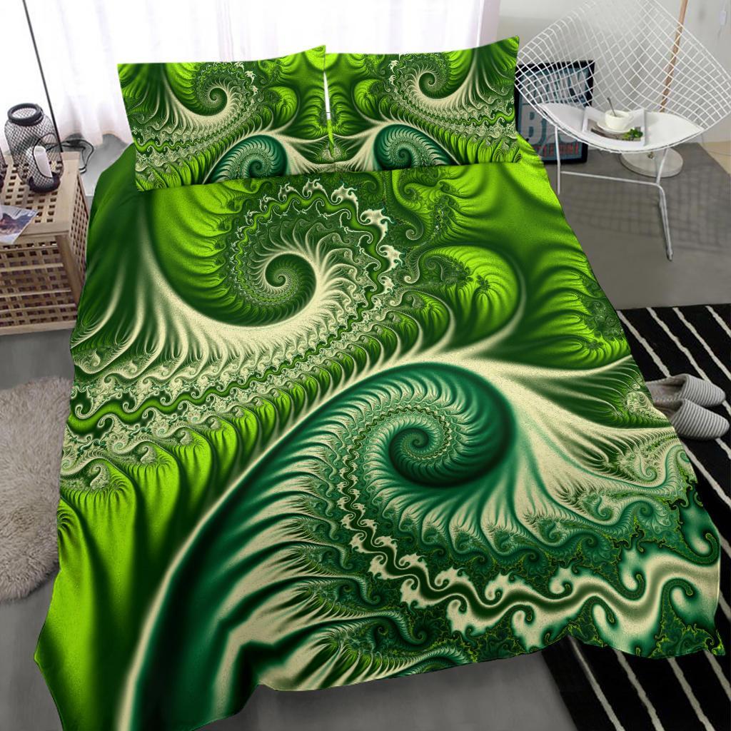 New Zealand Bedding Set, Koru Fern Duvet Cover And Pillow Case - Abstract Style - Vibe Hoodie Shop