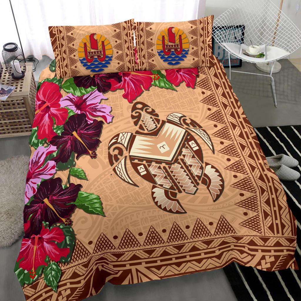 Tahiti Bedding Set - Turtle Hibiscus Manhattan - Vibe Hoodie Shop