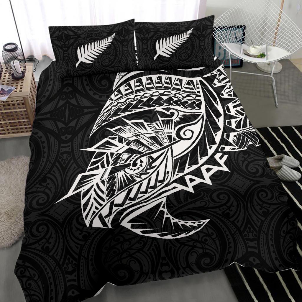 Maori Tattoo Bedding Set Polynesian Style Black - Vibe Hoodie Shop