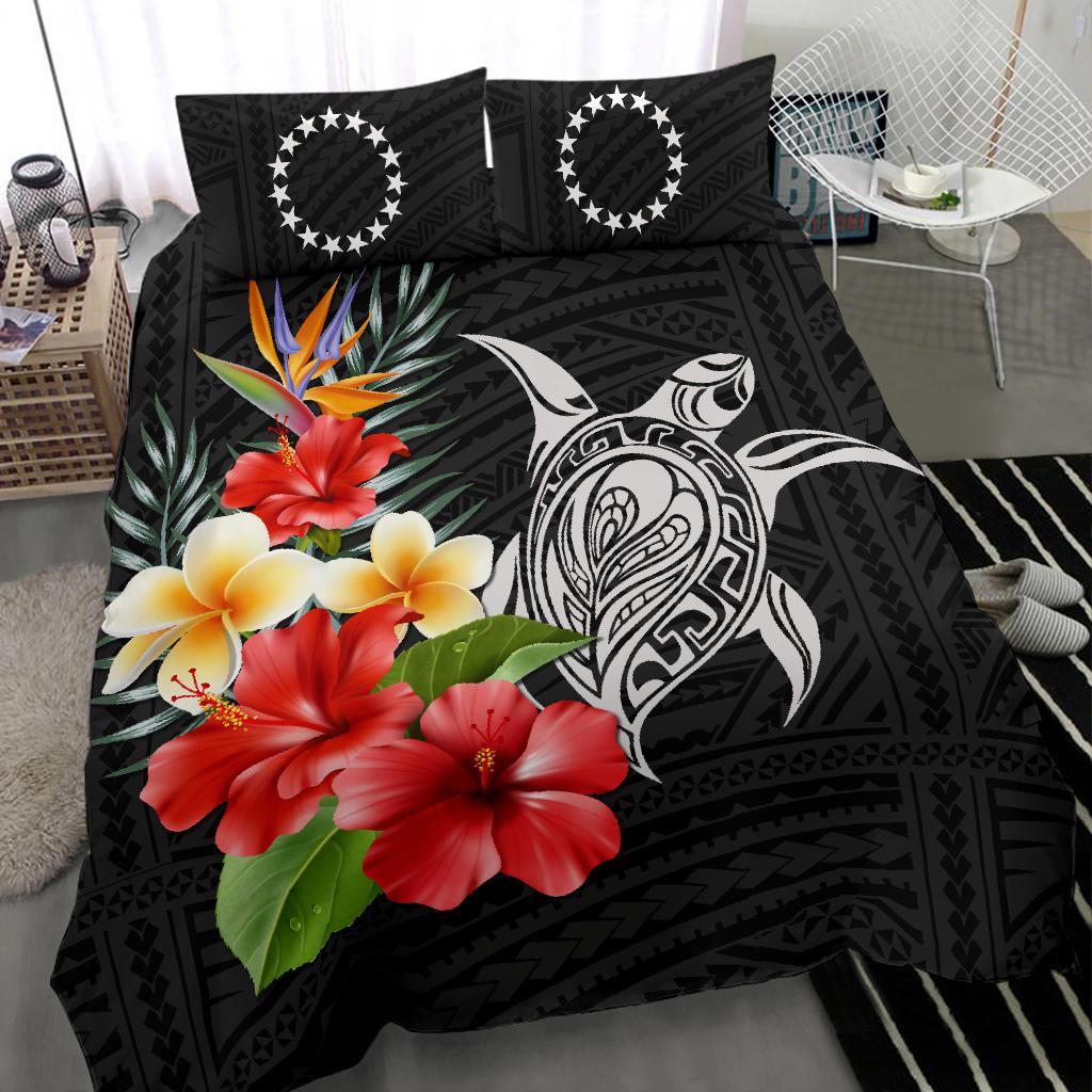 Cook Islands Bedding Set - Polynesia Hibiscus And Plumeria - Vibe Hoodie Shop