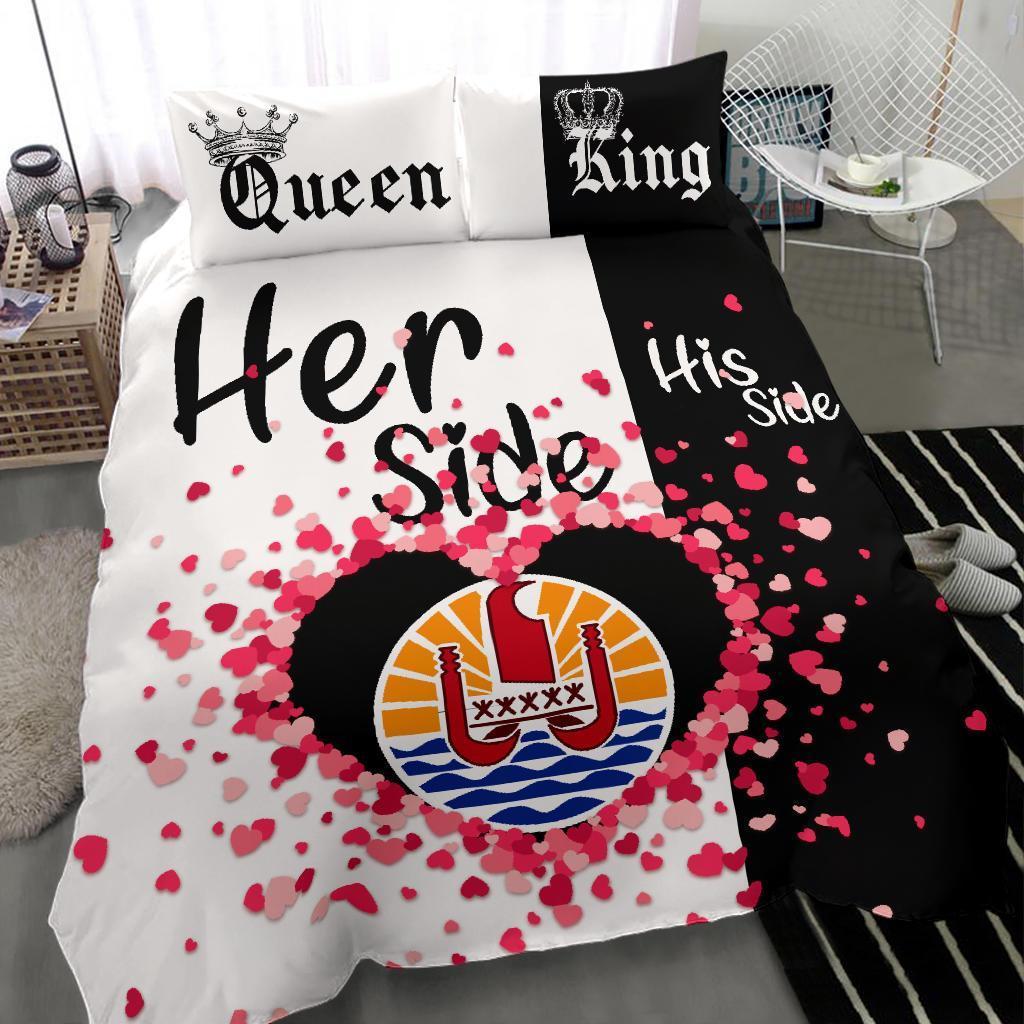 French Polynesia Bedding Set Couple King/Queen Her Side/His Side - Vibe Hoodie Shop