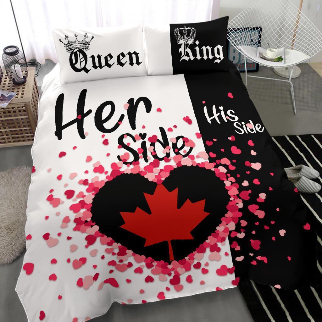 Canada Bedding Set Couple King/Queen Her Side/His Side - Vibe Hoodie Shop