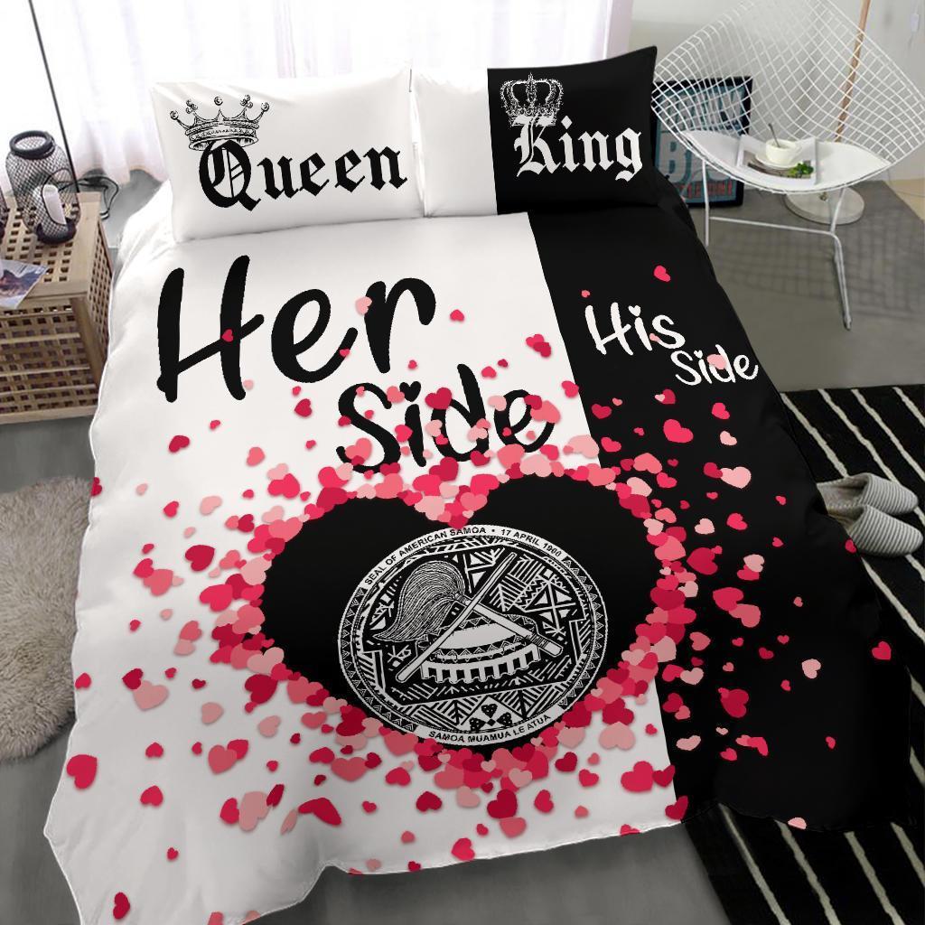 American Samoa Bedding Set Couple King/Queen Her Side/His Side - Vibe Hoodie Shop