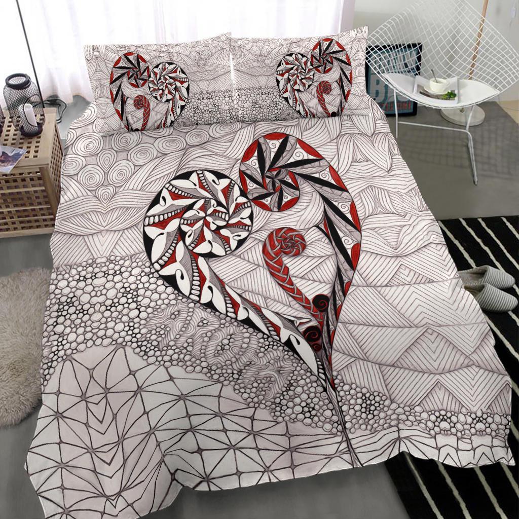 New Zealand Bedding Set, Koru Aroha Maori Duvet Cover And Pillow Case - Vibe Hoodie Shop