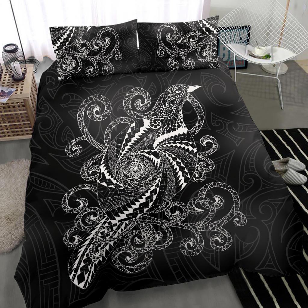 New Zealand Bedding Set, Tui Bird Tattoo Duvet Cover - Vibe Hoodie Shop